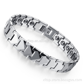 Heavy mens tungsten bracelet good care hematite magnetic bracelet